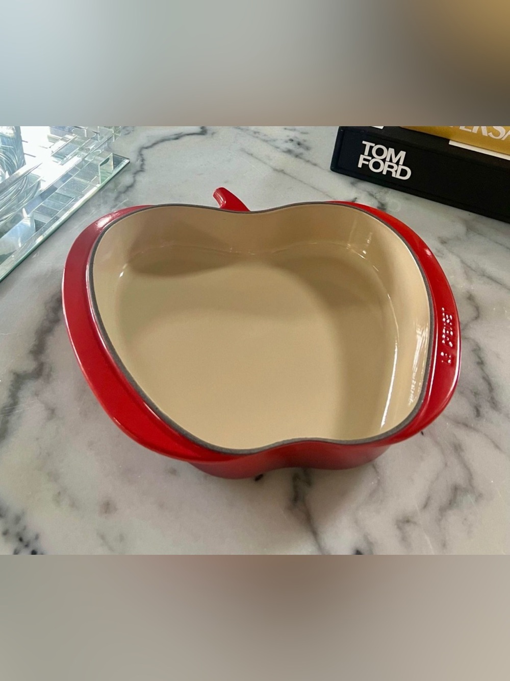 Le Creuset Red Apple Stoneware Baker with Cream Interior